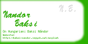 nandor baksi business card