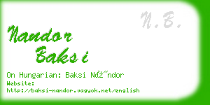 nandor baksi business card